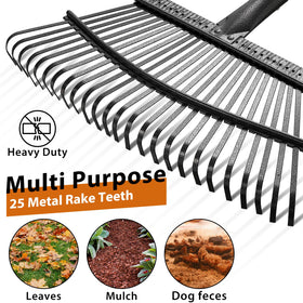 Lilyvane rake-25-tines heavy-duty model ideal for dense debris and pine needles.