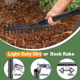 Lilyvane rake assembly image shows tool-free setup for quick garden readiness.