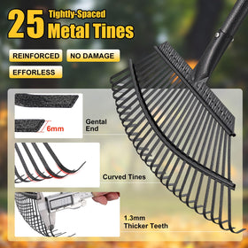 Lilyvane rake for leaves and pine needles tackles yard cleanup with ease.