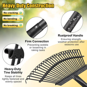 Lilyvane rake blends lightweight design with sturdy steel for daily tasks.