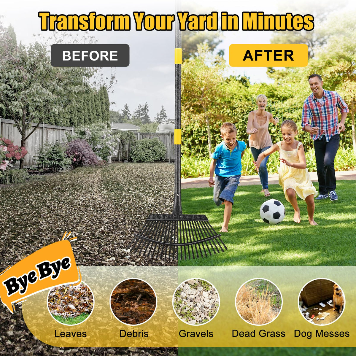 Lilyvane garden rake includes a 12-month warranty for peace of mind.