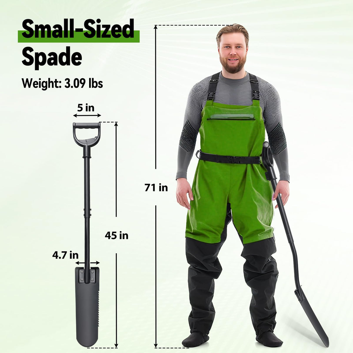 Lilyvane Spade Shovel 30-inch splicing handle for better control in tight spaces