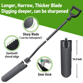 Lilyvane Spade Shovel 3mm saw-teeth blade for tough soil work
