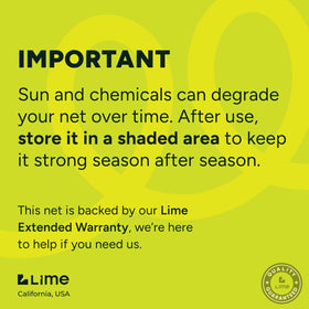 LIME POOL reinforced stitching keeps net intact during heavy use
