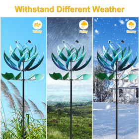 LimeHill Wind Spinner Blue Lotus with UV-protected paint finish