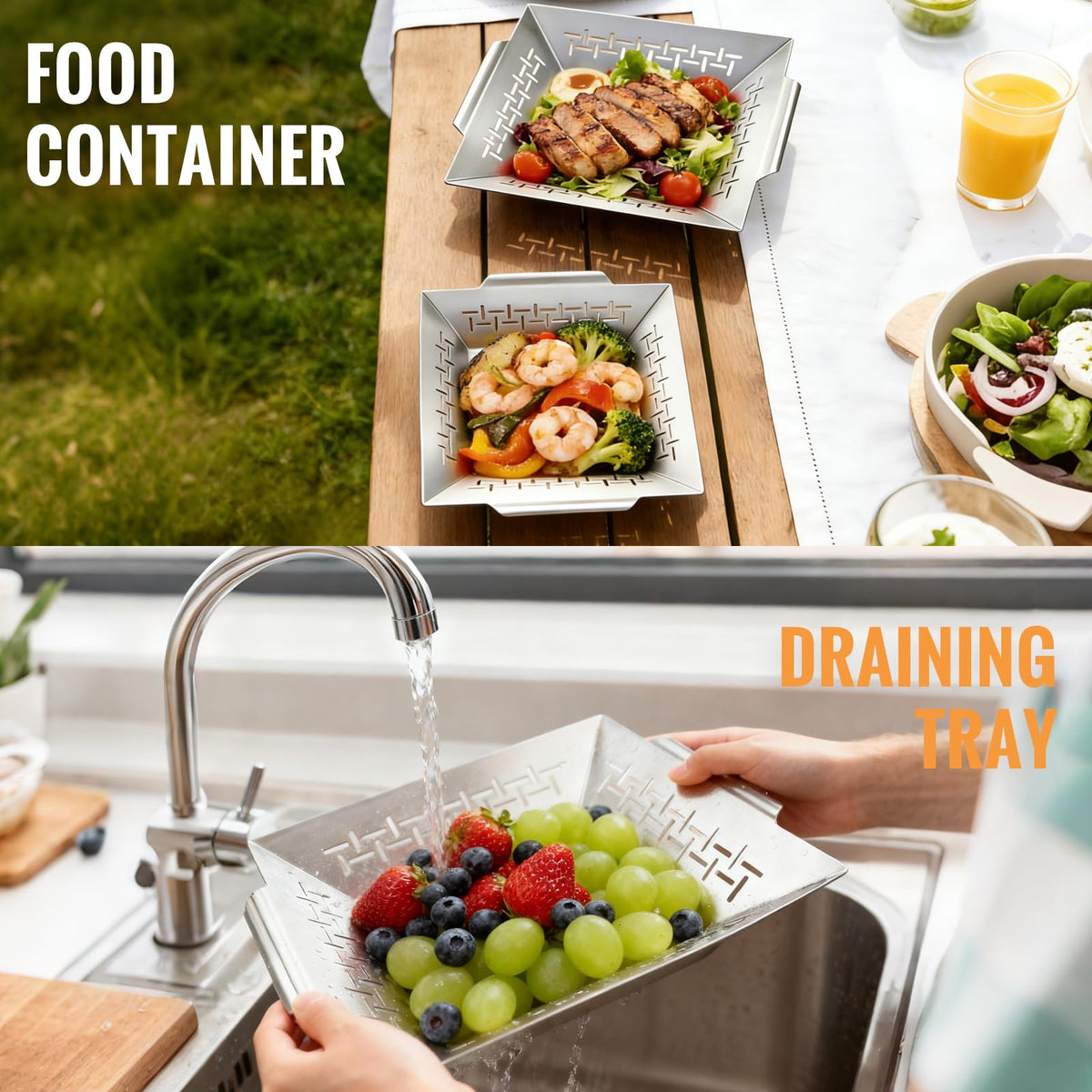 LIMERRI heavy-duty stainless steel resists rust for durable outdoor use.