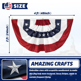 LinaGarten bunting flag with embroidered stars for festive display
