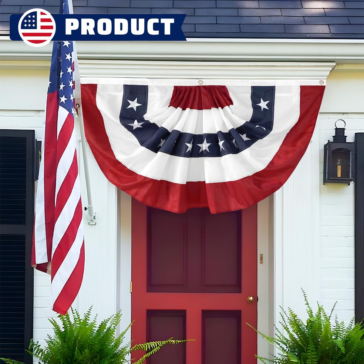 Hang LinaGarten bunting on your porch for Memorial Day celebrations