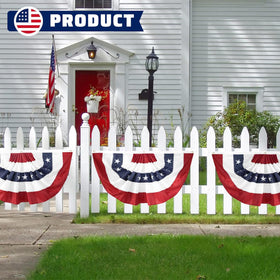 LinaGarten bunting flag with sewn stripes for bold patriotic accents