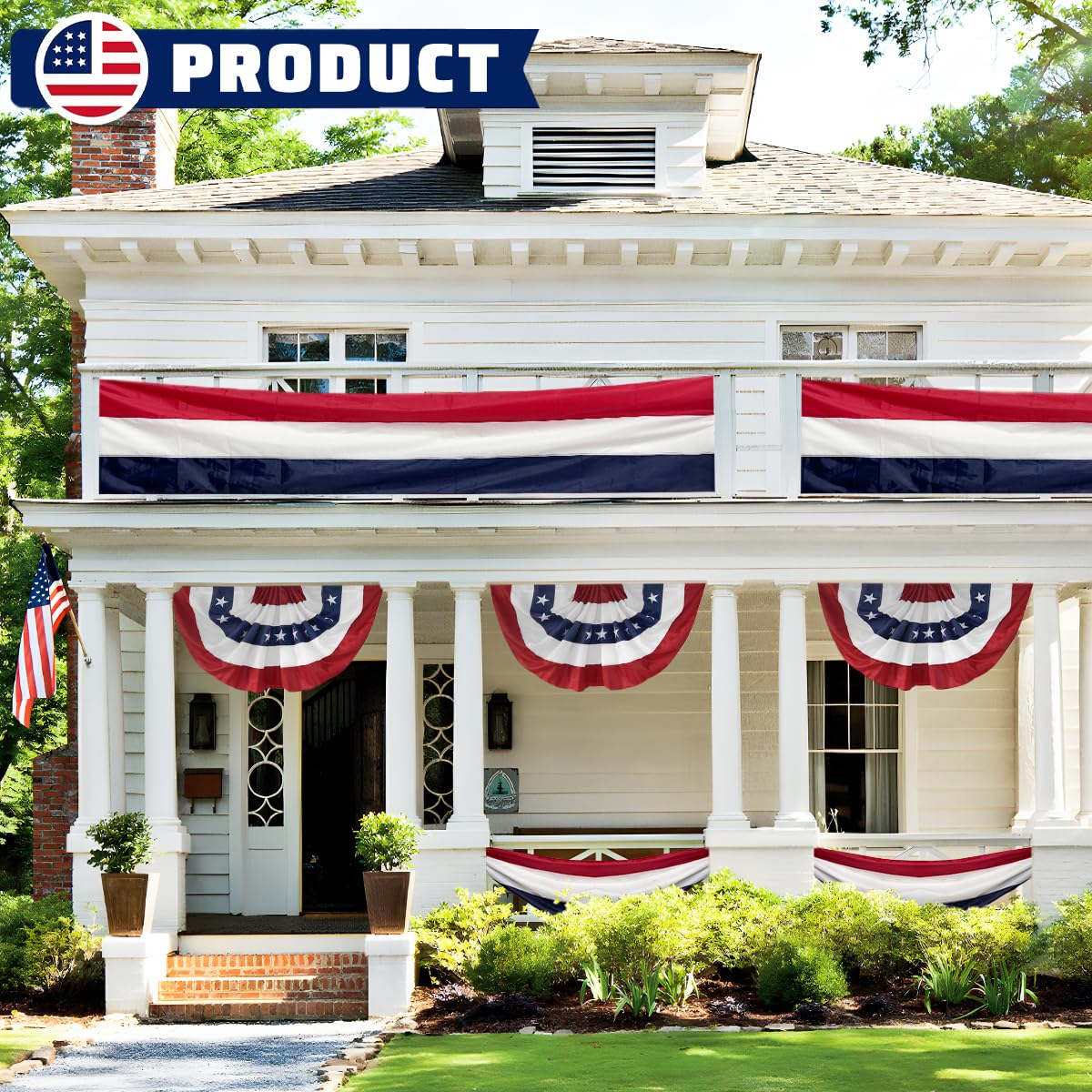 LinaGarten memorial day and 4th of July bunting for festive occasions.