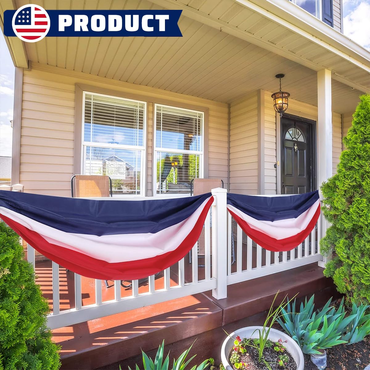 LinaGarten weather-resistant polyester bunting suitable for outdoor use.