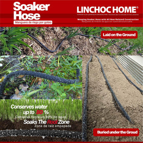 LINCHOC HOME complete 100ft kit includes metal stakes to secure irrigation along beds.