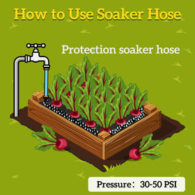 LINEX Garden Flat Soaker Hose in-bed irrigation supports steady watering.