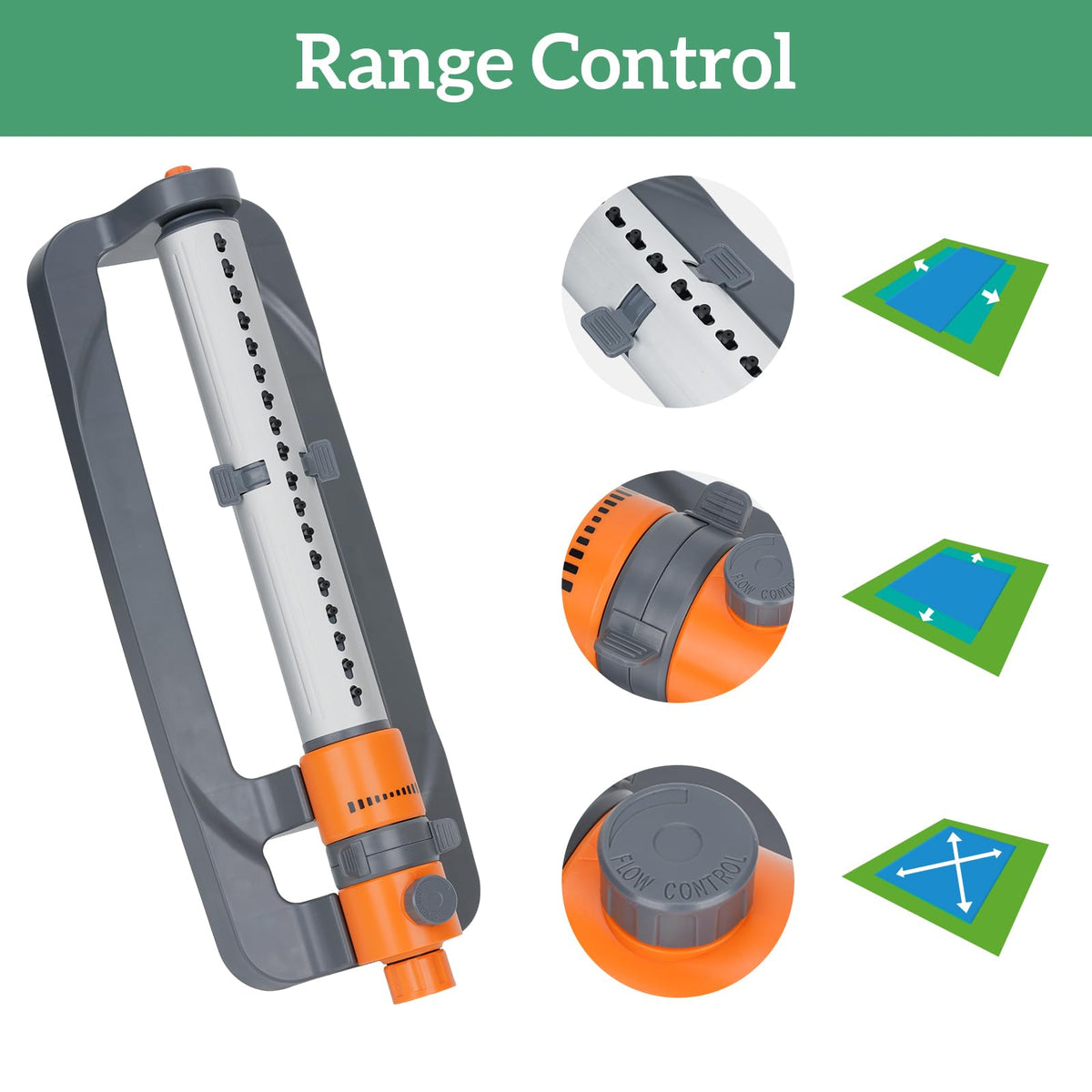 LINEX adjustable-flow sprinkler lets you tailor watering.