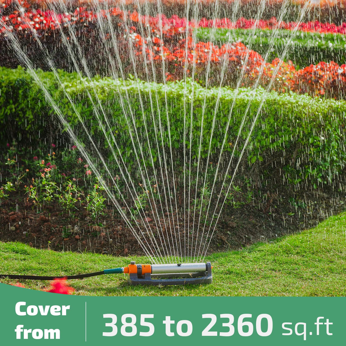 LINEX sprinkler with metal core resists damage for longevity.