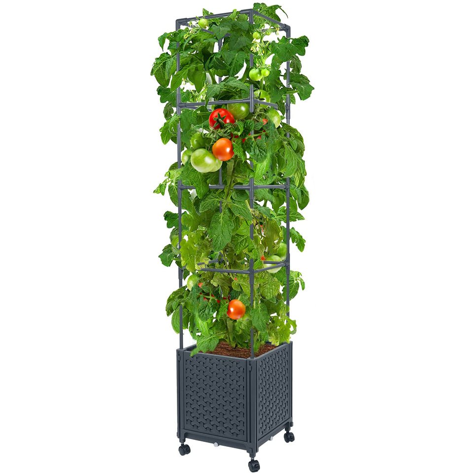 LINEX raised garden bed with trellis supports 56.7-inch climbing plants and flowers