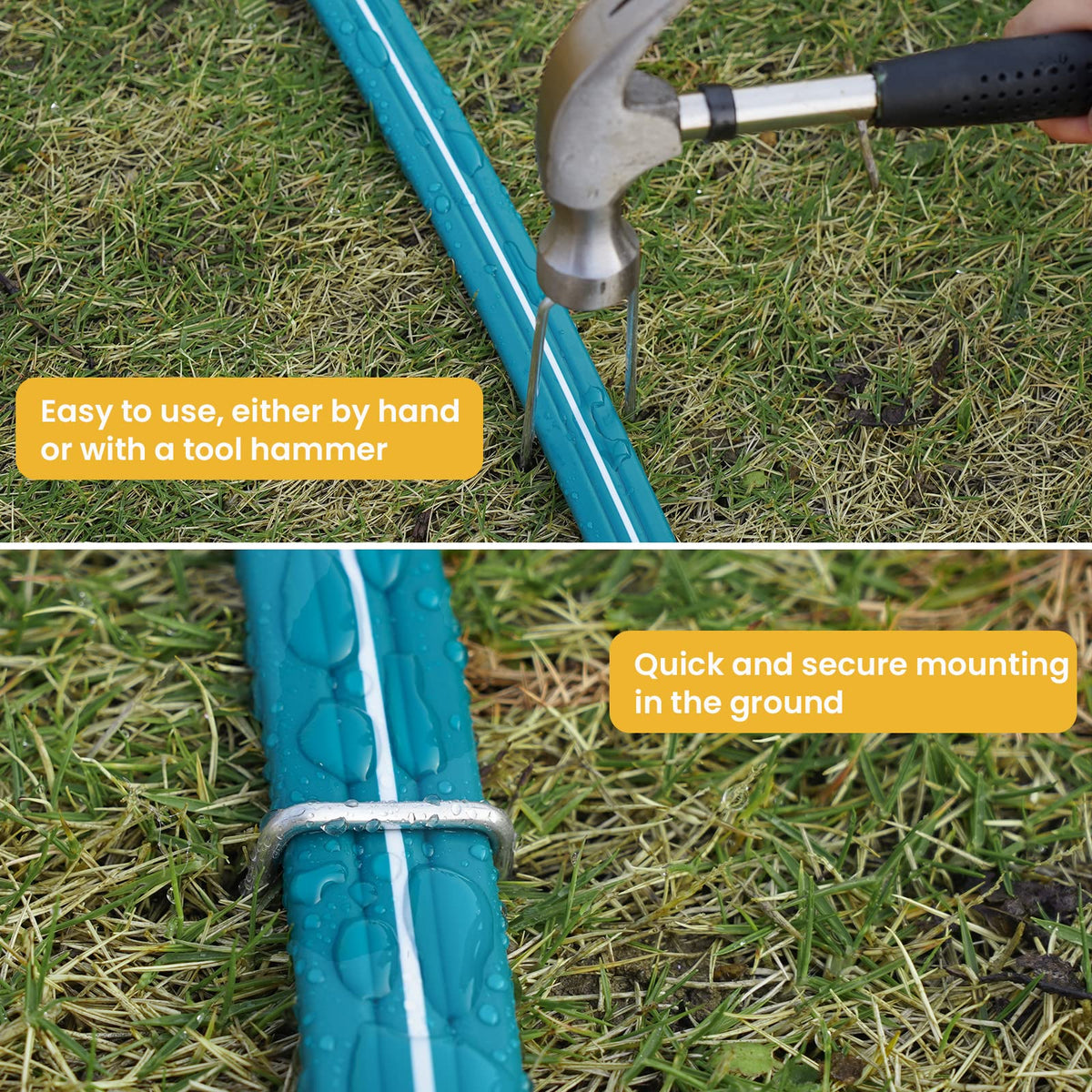 LINEX stake closeup shows durable steel supports for stability