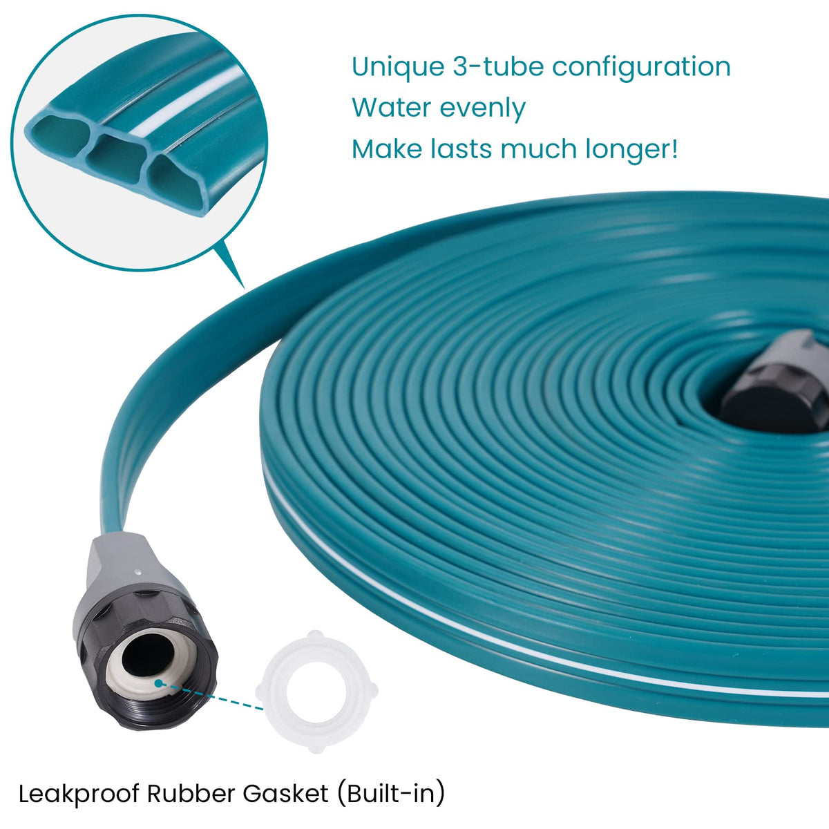 LINEX hose connects easily to another hose for longer irrigation