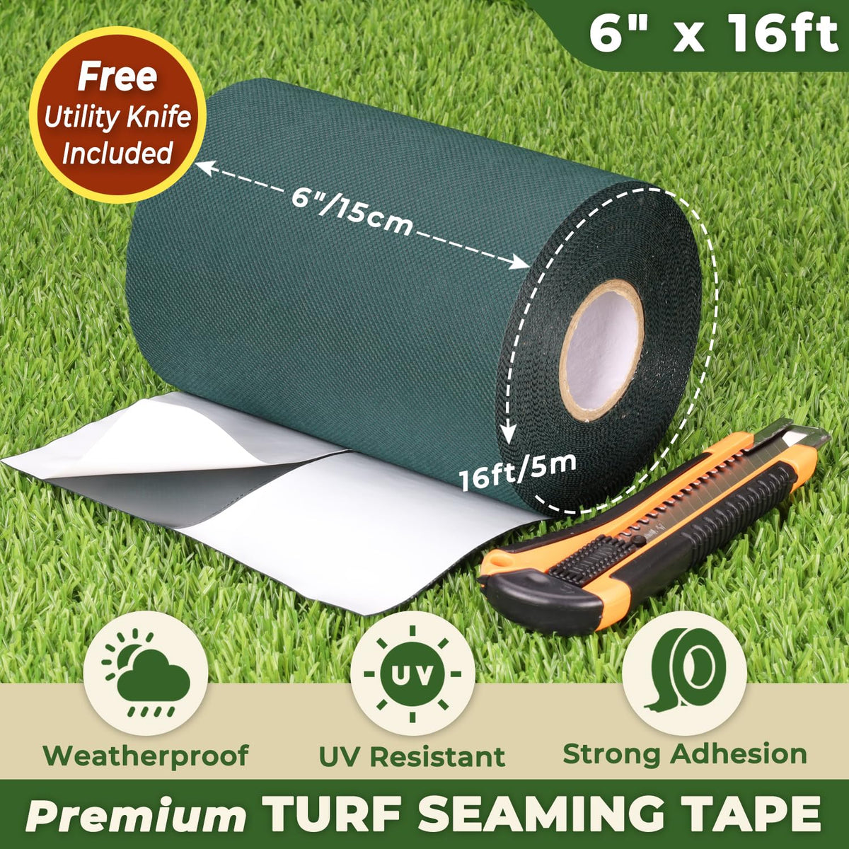 Linghou seam tape adhesive base closeup shows strong bonding for outdoor lawns.