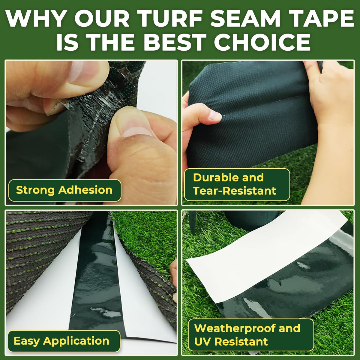 Linghou seam tape for outdoor and indoor use across many surfaces.