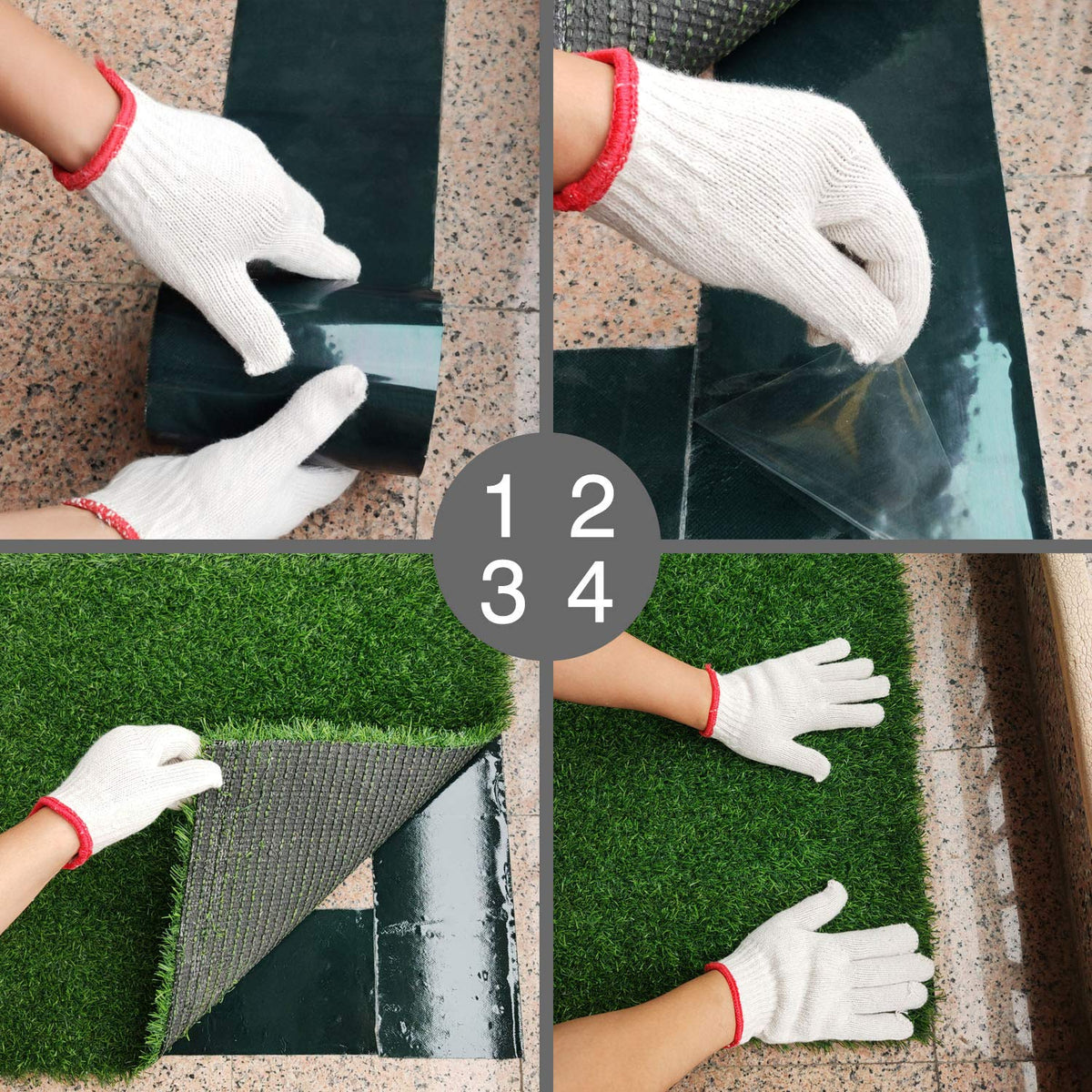 Linghou application closeup showing easy peel and press action.