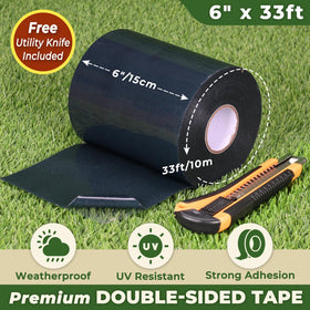 Linghou turf tape with included knife for clean, fast cuts.