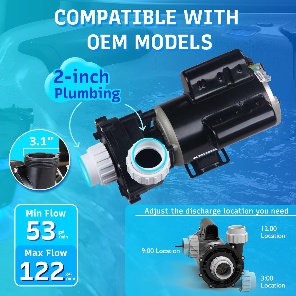 LINGXIAO copper winding spa motor delivers durable performance and smooth operation.