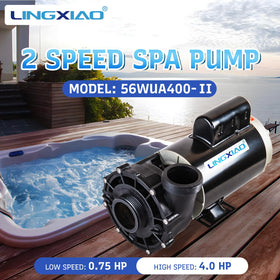 LINGXIAO 56WUA400-II side ports show 2-inch plumbing compatibility for quick installs
