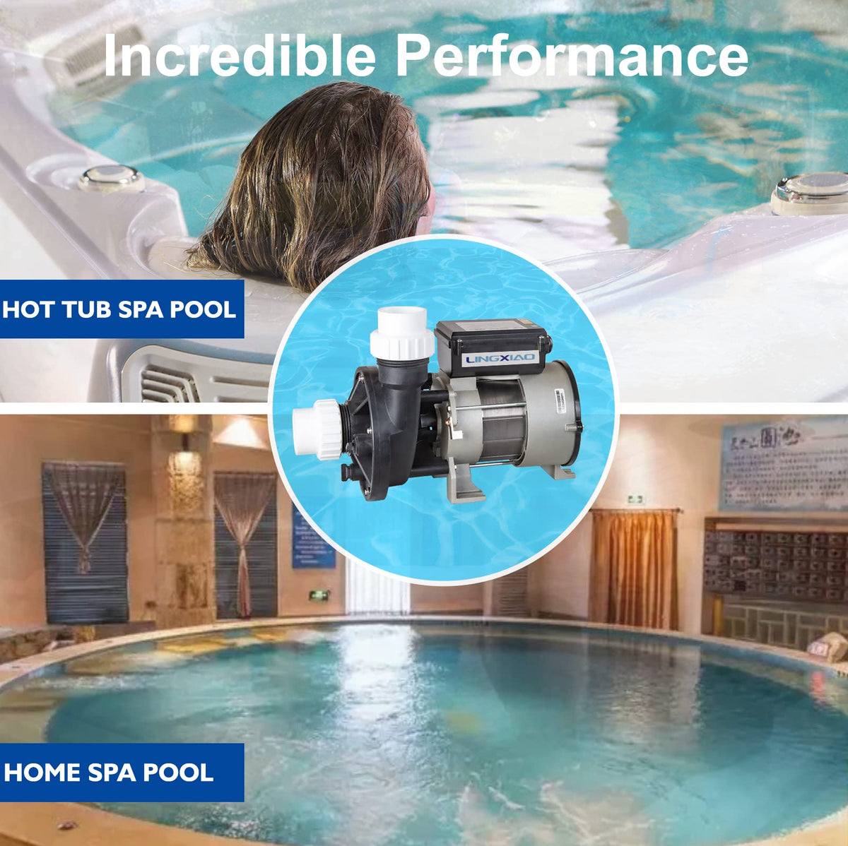 LINGXIAO WBC150 pump includes 1.5-inch union for quick setup
