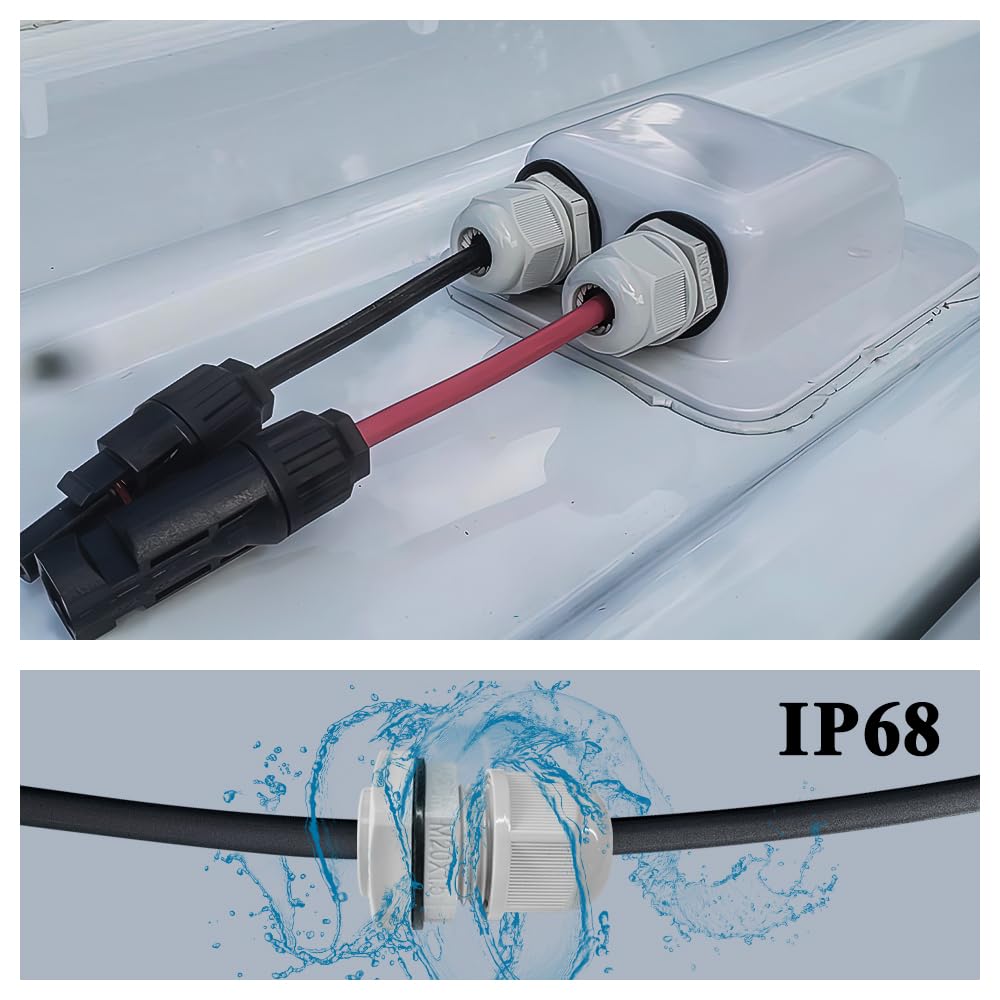 Link Solar compact ABS box kit with two glands and seals.
