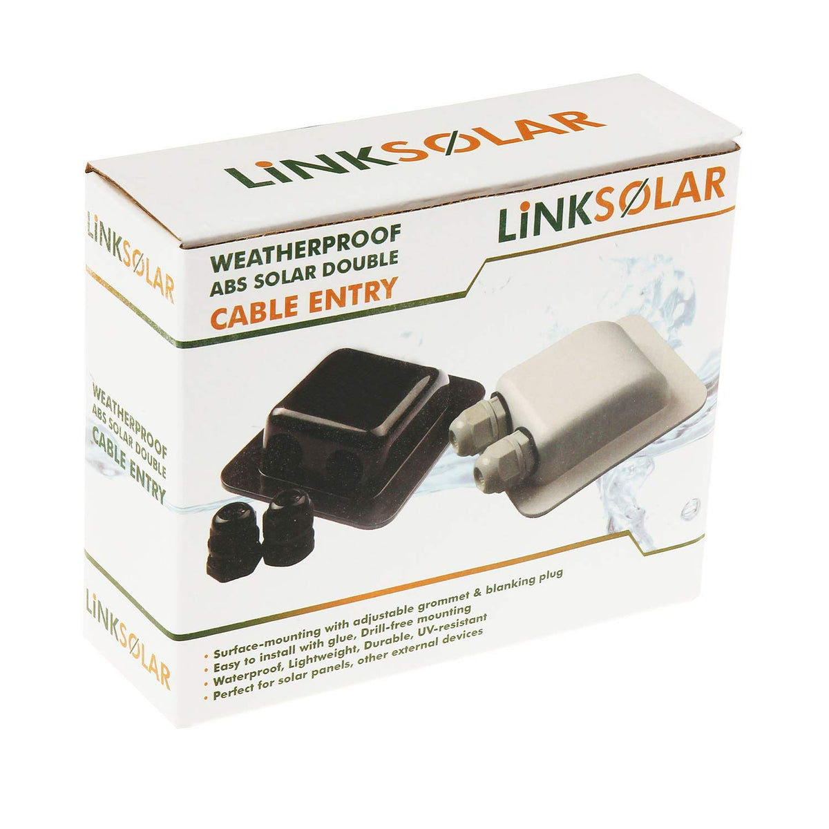 Link Solar white ABS box packaging ready for quick mounting.