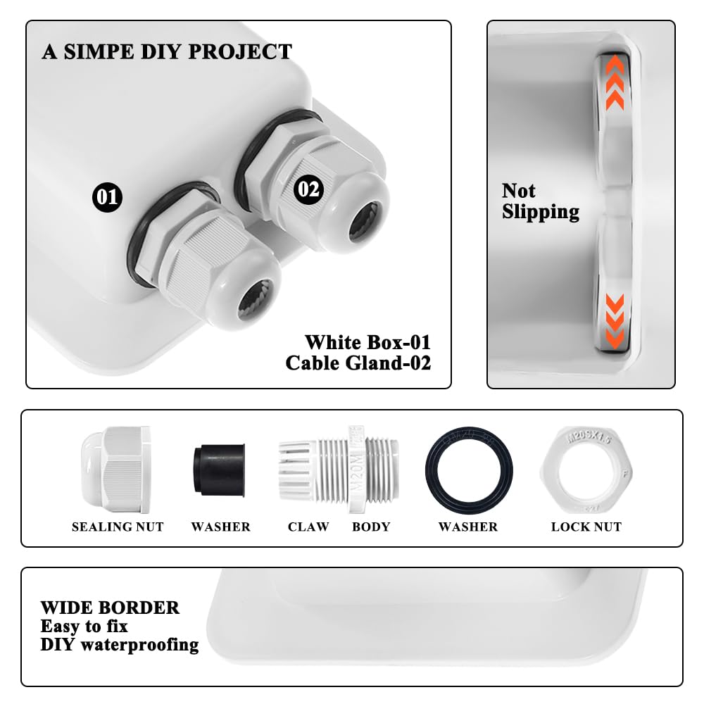 Link Solar PG7 waterproof gland with sealing for secure connections.