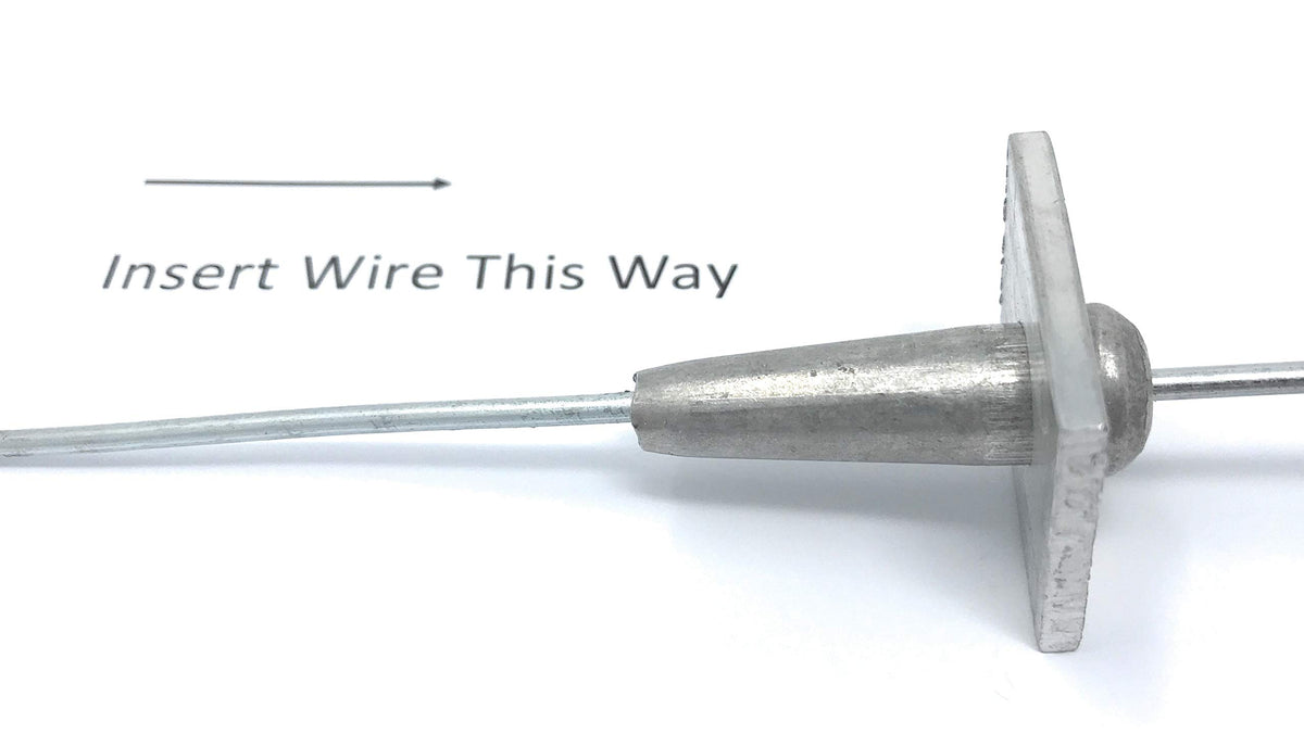 LinkEZ anchor vise showing wire pushed toward the plate end for stable tension.