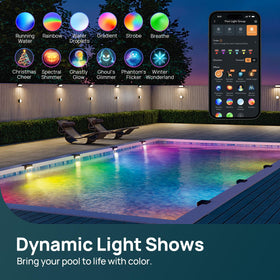 Linkind app-controlled pool light enables remote color presets and schedules.