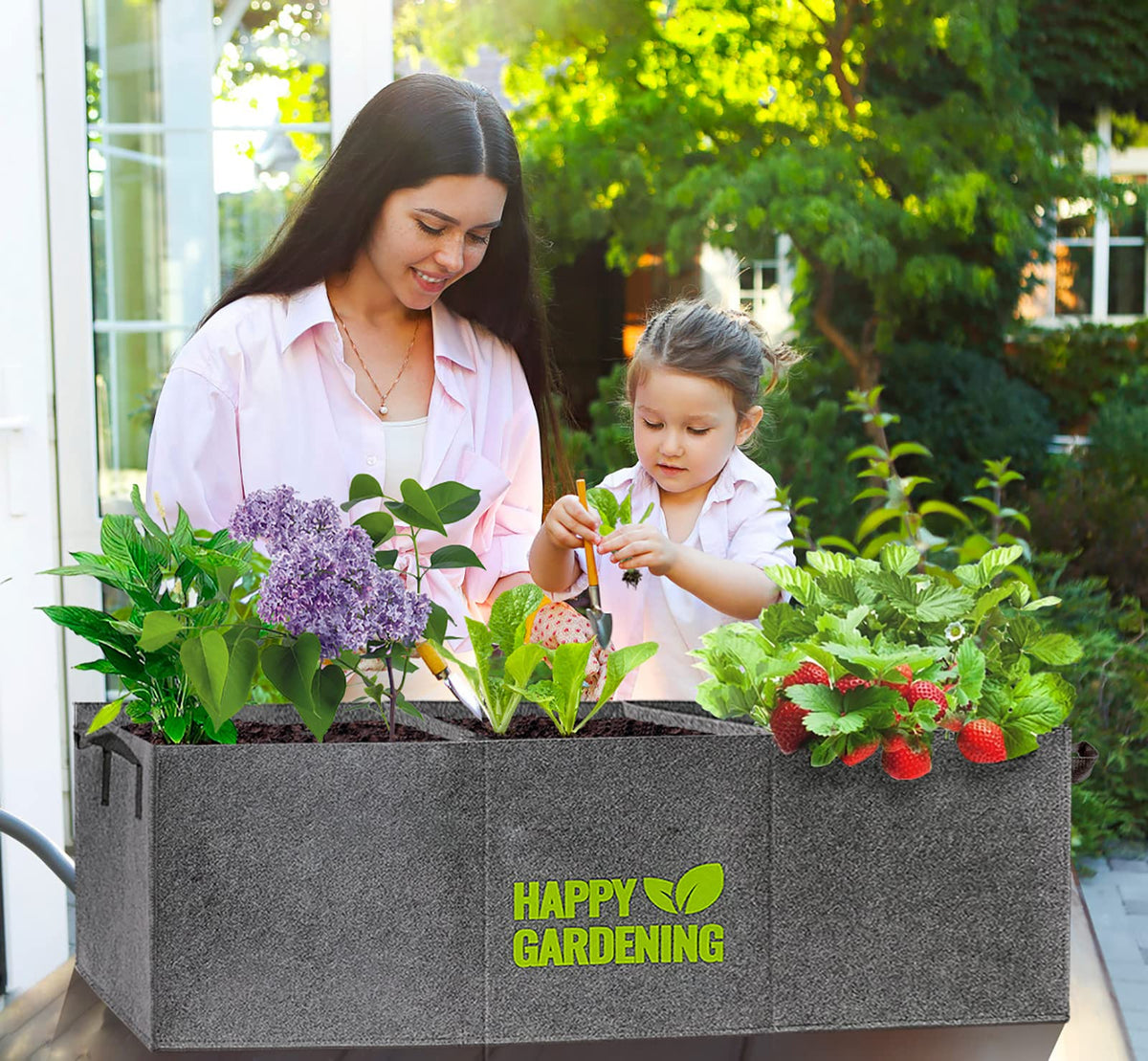 Linksandt raised garden bed with three compartments for organized planting.