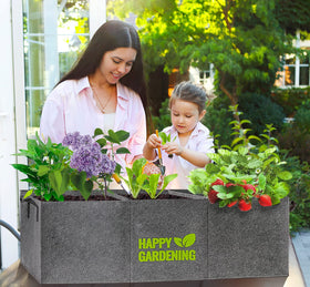 Linksandt raised garden bed with three compartments for organized planting.