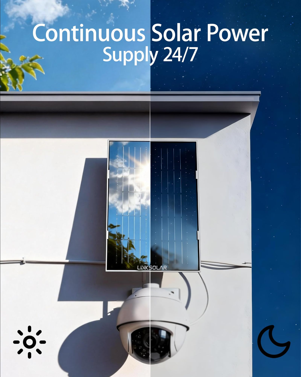 LinkSolar IP65-protected panel in weatherproof housing for all-season use.