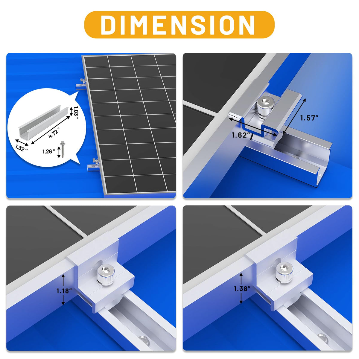 Link Solar aluminum mounting rail providing strong, corrosion-resistant support