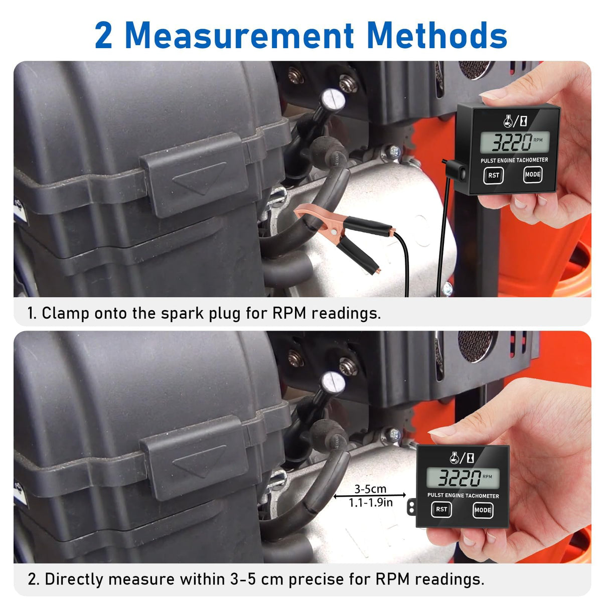 Linkstyle tachometer replaceable battery for long-lasting operation.