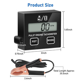 Linkstyle tachometer clip-on attachment enables quick setup without tools.
