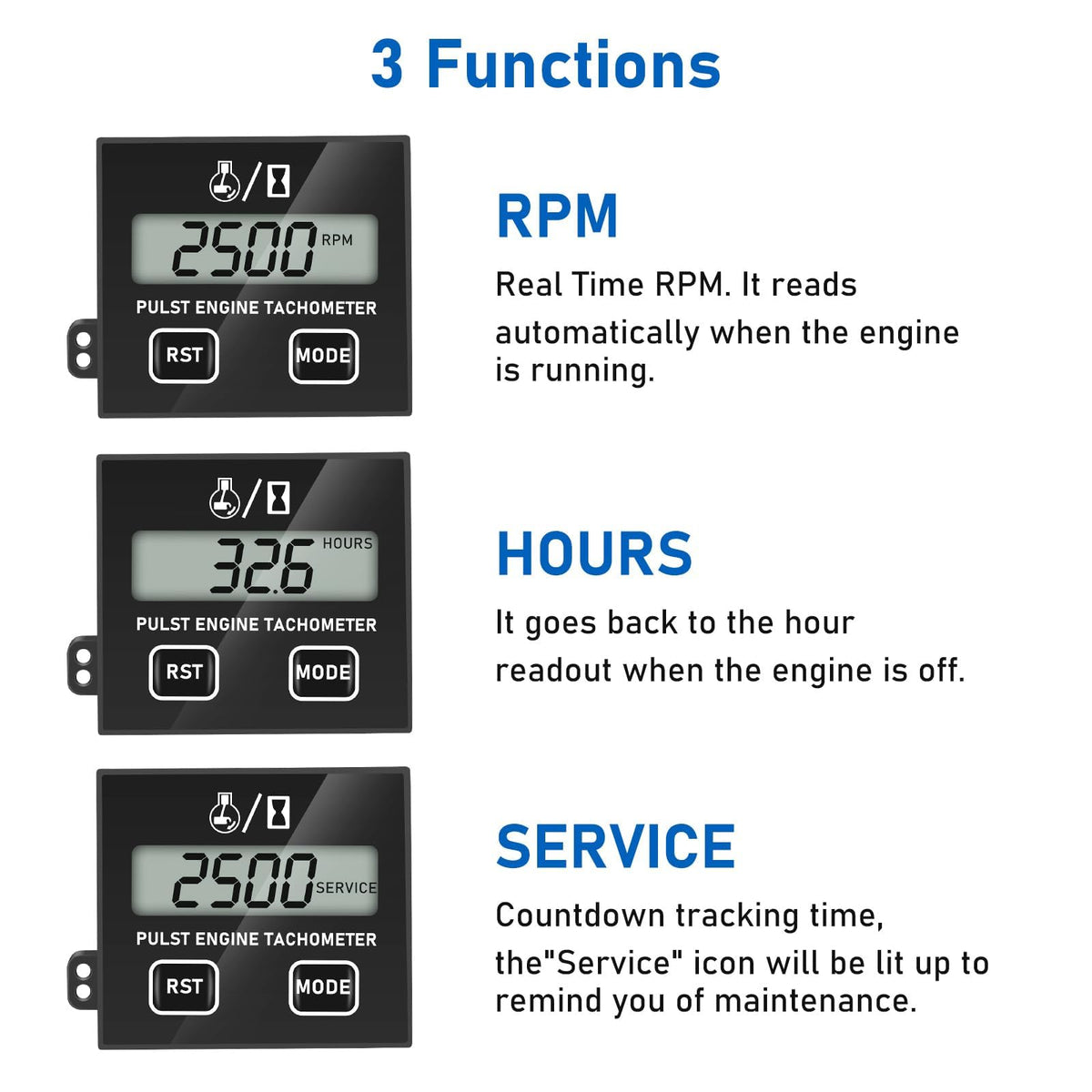 Linkstyle tachometer spark wire clip enables non-invasive RPM measurement.