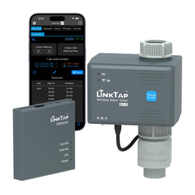 LinkTap G2S timer front view enabling weather-adaptive irrigation efficiency
