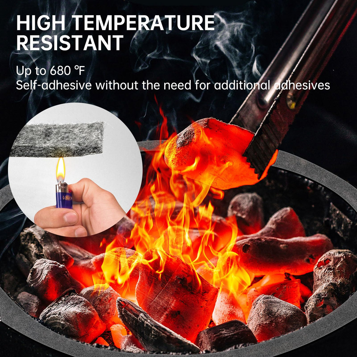 Linone self-stick gasket tape for quick, clean application on grill surfaces.