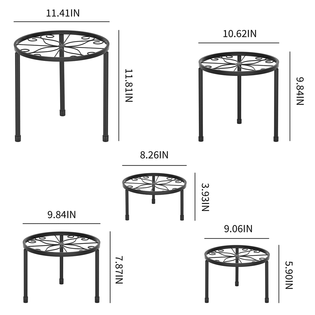 Linpla stands support up to 130 pounds per stand for heavy pots.