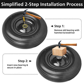Linpuco rugged terrain traction on grass and gravel with solid tire.