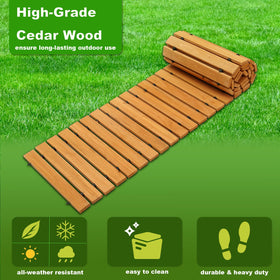 LINSHRY anti-slip cedar path enhances stability on wet surfaces