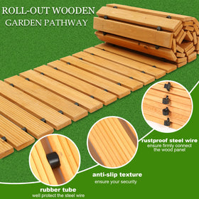 LINSHRY easy-clean wooden walkway rinses with a hose