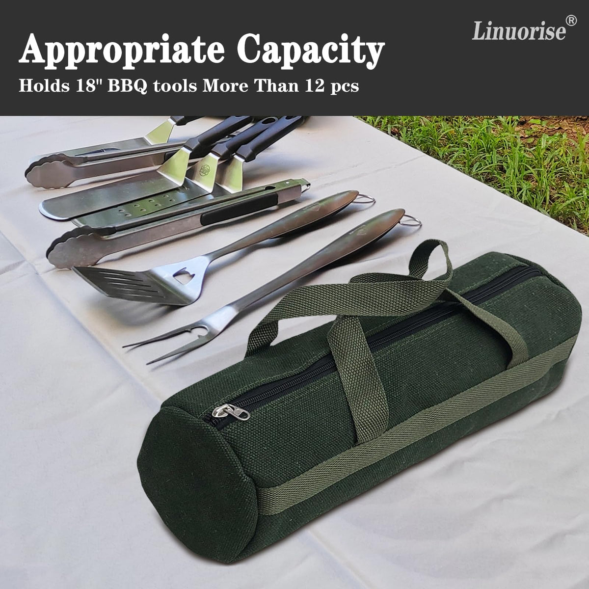 Linuorise bag with tools inside demonstrates organized easy-to-carry setup