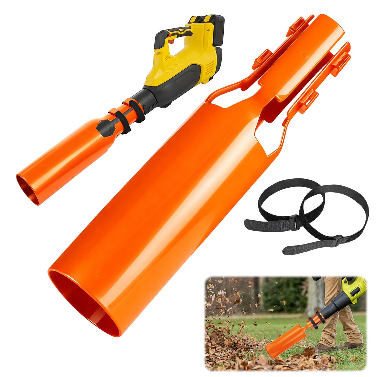 Linyuant leaf blower air booster attachment enhances airflow for tougher debris