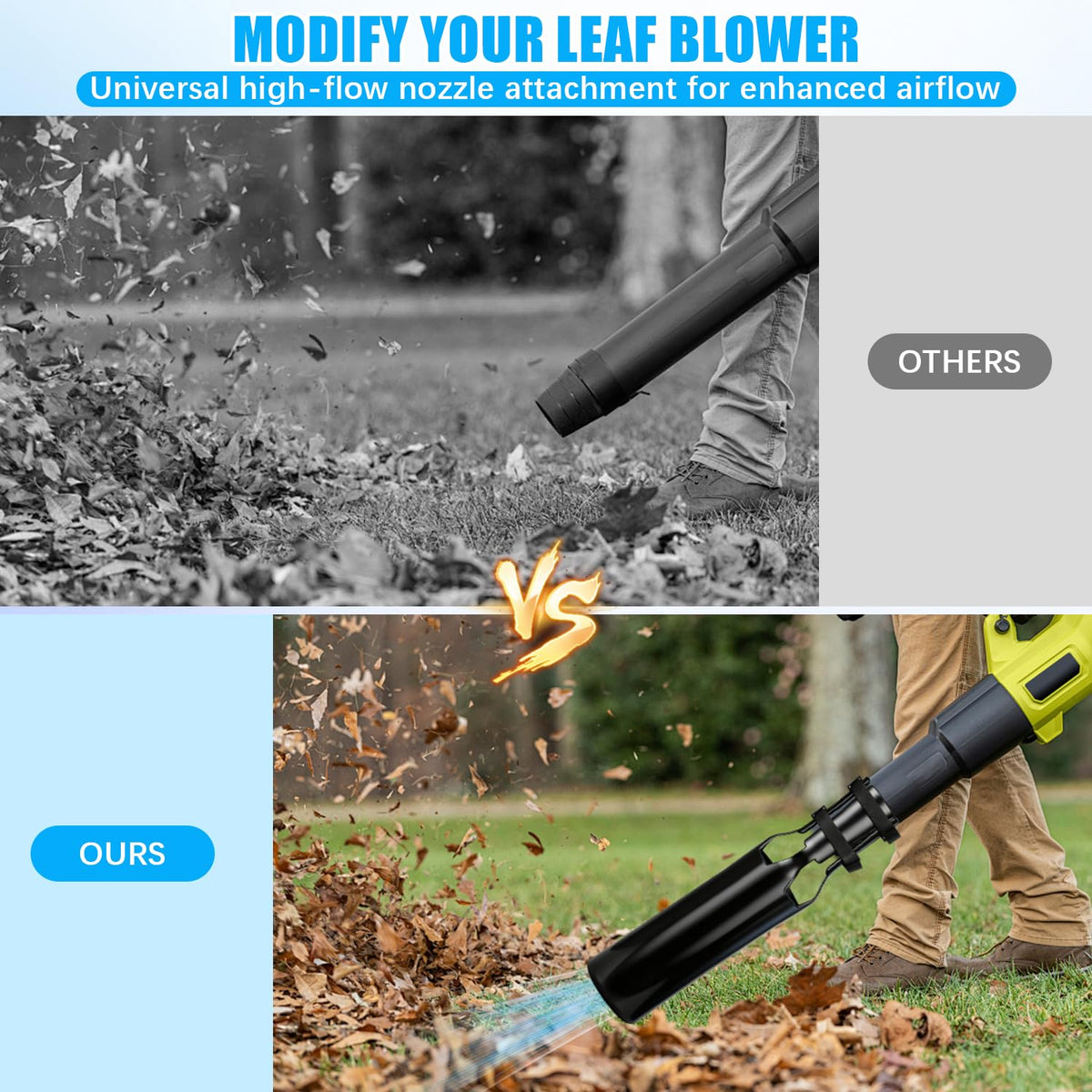 Linyuant universal clip-clamp ensures tool-free attachment to most blowers